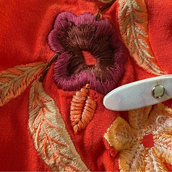 Free People-Embroidered-Flower Fields-Shift Dees-Strappy-Low Back-Fall-Size M - Picture 12 of 16